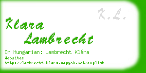 klara lambrecht business card