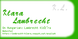 klara lambrecht business card